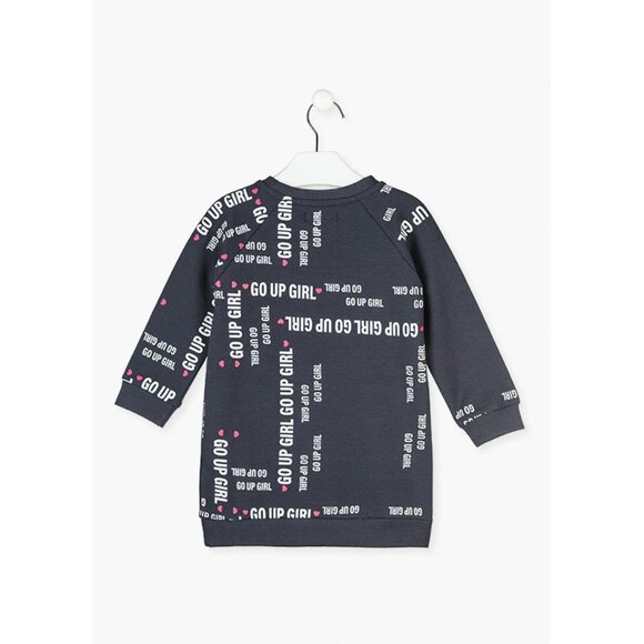 NWT Losan navy fleece dress with print and fuchsia fleece leggings set - Picture 6 of 7